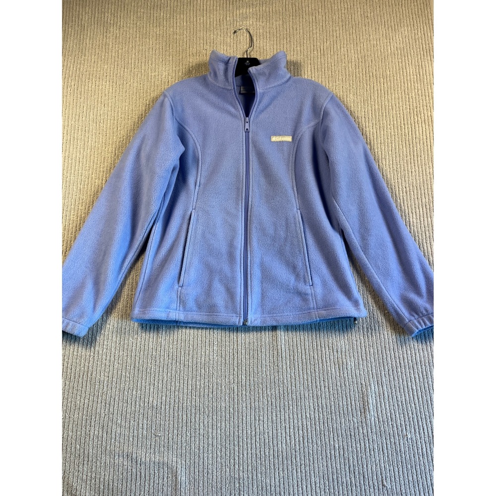 Columbia Fleece Jacket Womens M Purple Full Zip Periwinkle EUC Mid Weight
